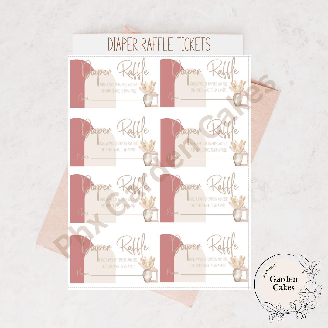 Diaper Raffle Ticket | BOHO Arch | Baby Shower - Etsy