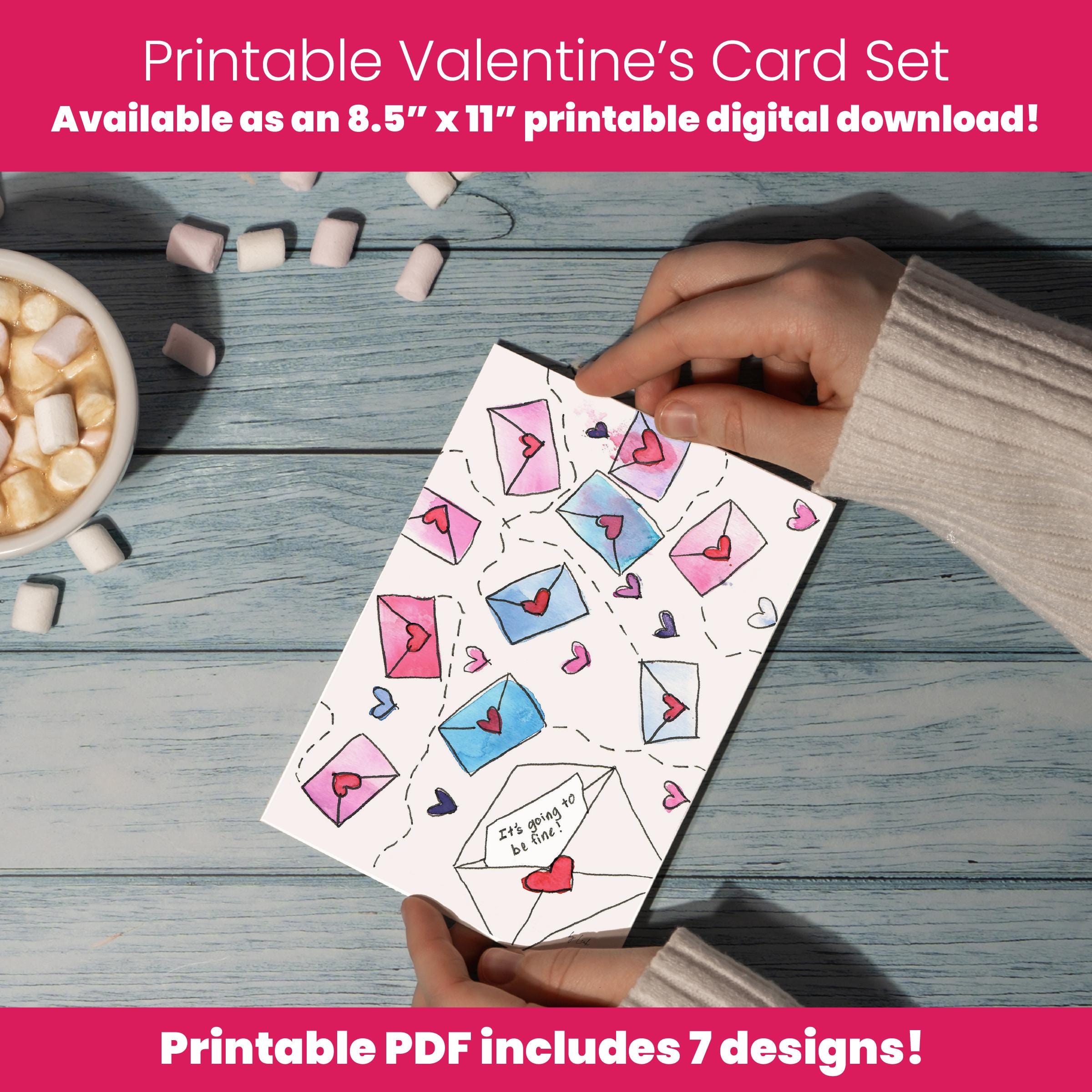 Printable 5x7 Note Cards (set of 7) *** Instant Digital Download - Etsy