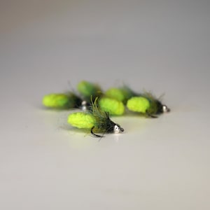 Hand Tied Mop Fly for Fly Fishing: 6-Pack | Fly fishing flies for trout, carp, bass | Cranefly, stonefly, & caddis flies | Made in USA