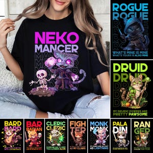 cleric dnd shirt, dnd shirt, rogue love shirt, Cat DnD Shirt, Funny Unisex Tee, Mental Health DM Gift, Game Masters