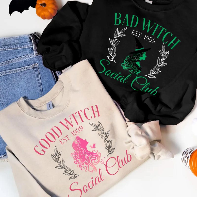 Good Witch Bad Matching Friend Sister Couple Costume T-Shirt