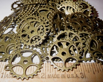 10 Connector GEARS ONLY 1 Inch Large NeW CLoCK Watch Style STEAMPUNK Wheels Cogs Parts Pieces