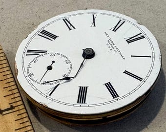 Vintage New York Standard Pocket Watch: Brass Mechanical Movement, Guilloche Detailing