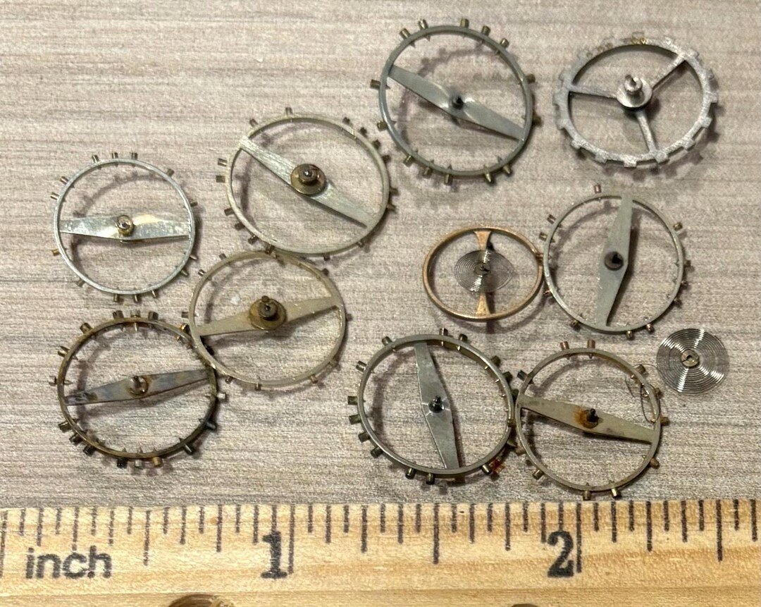10 Vintage, Pocket Watch Balances and a Spring. Turn of the Century Era ...