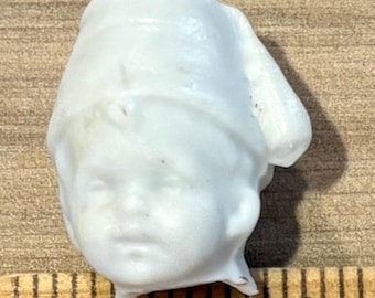 1 China Doll, Old Porcelain, German Factory, Damaged, Assemblage, 1900s Vintage, Antique Frozen Charlotte, Bisque Fire
