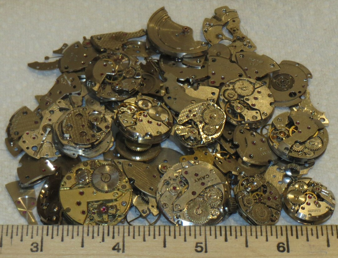 4 Ounces WHOLE WATCHES PARTS 115g Pieces Mechanical Steampunk Vintage