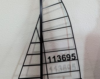 Letrero decorativo náutico/de metal personalizado con diseño de velero para pared.