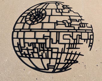 Letrero metálico de la Estrella de la Muerte / Decoración de pared / Arte mural metálico / Letrero de Star Wars / Arte mural de la Estrella de la Muerte