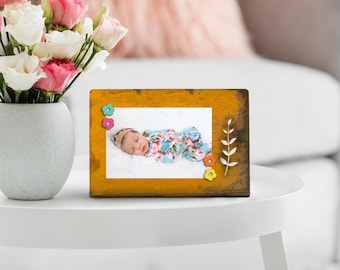 Marco magnético de metal botánico para fotos, soporte para fotos con imán de metal, tablero para exhibir fotos para trabajar desde casa, juego de marcos para varias fotos