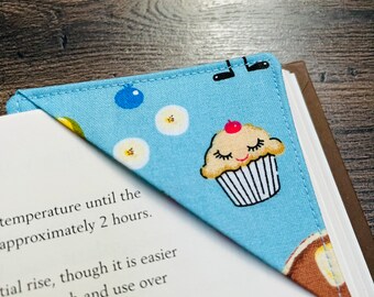 Kawaii corner bookmark,  bookmark, bookmark corner, fabric, gift for book lover, teachers, cute, breakfast, fabric