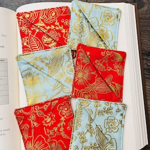 Floral corner bookmark, Rifle paper, fabric bookmark, teachers, reader, gift, birthday, Rifle Paper company, Colette, bridal shower, book