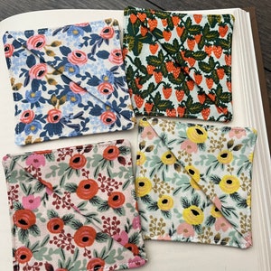 Floral corner bookmark, Rifle paper, fabric bookmark, teachers, reader, gift, birthday, Rifle Paper company, wild rose, bridal shower, book
