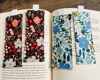 Fabric bookmark, Rifle paper, teachers, reader, gift, book, fabric, sewn, bookish, small gift, cloth, set, gift for mother, gift for reader