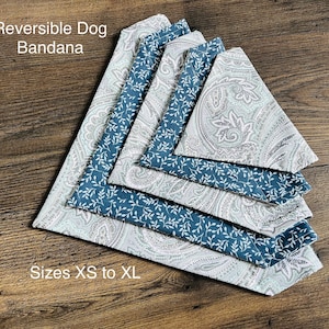 Teal, turquoise and aqua bandana, over the collar, dog bandana, reversible, 2 sided, double sided, bandana, cotton, bandanna, cat
