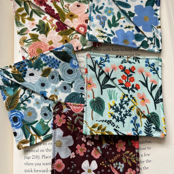 Rifle Paper Co. Floral Corner Bookmark: Fabric Book Accessory