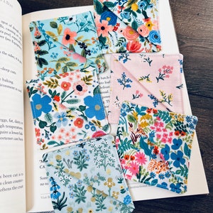 Floral corner bookmark, rifle paper fabric , bookmark, teachers, reader, gift, birthday, Rifle Paper company, bookish