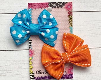 Miami Dolphins Toddler Hair Bow Set Teal or Orange