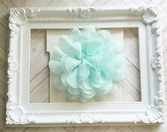 Large light aqua flower on stretch headband