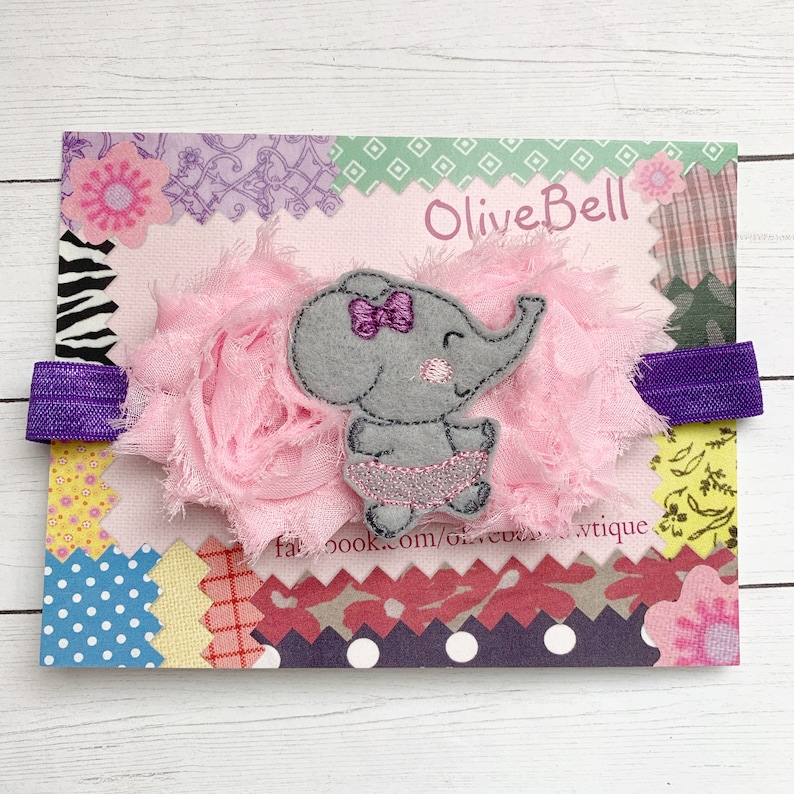 Adorable elephant wearing tutu stretch headband