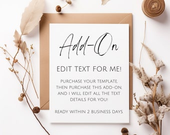 Edit Text For Me - ADD ON Custom