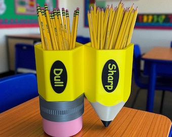 Sharp Dull Pencil Holder for Classroom, Teacher Desk Organizer