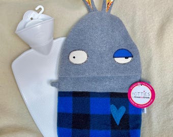 Monster Bunny Hot Water Bottle Cover with German Bottle