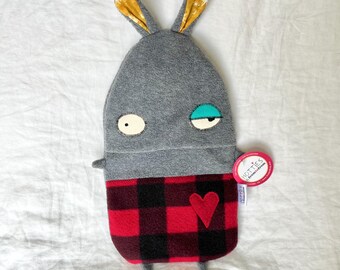 Monster Bunny Hot Water Bottle Cover with German Bottle