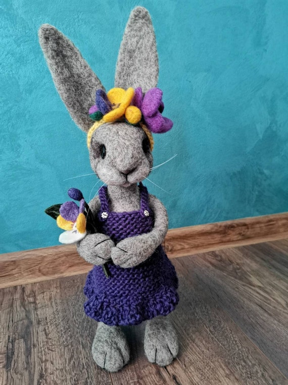 felt bunny in blue dress The Little Bunny Story Dress main image 1