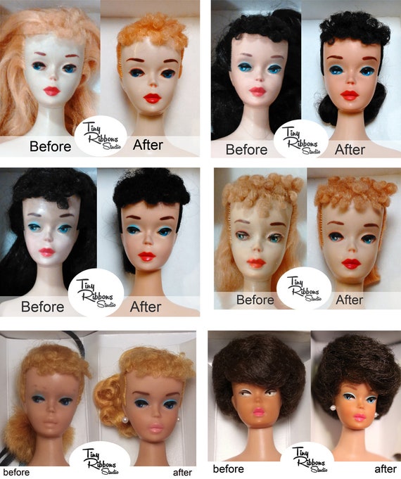 Barbie Doll Hair & Repaint Restoration Services Bubblecut | Etsy