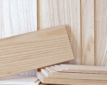 Madera maciza de fresno blanco sin terminar para manualidades, bricolaje, sierras de calar, carpintería y grabado láser