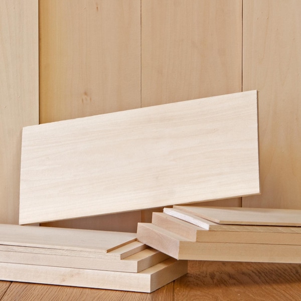 Basswood Solid Hardwood Unfinished for Crafts, DYI, Scroll Saw, Woodworking and Laser Engraving