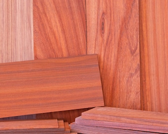 Padauk Madera maciza sin terminar para manualidades, bricolaje, sierra de calar, carpintería y grabado láser