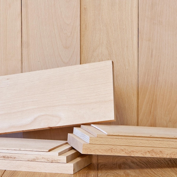 Beech Solid Hardwood Unfinished for Crafts, DYI, Scroll Saw, Woodworking and Laser Engraving