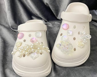 Parelkralen klompbedels,schoenbedels,schoenaccessoires