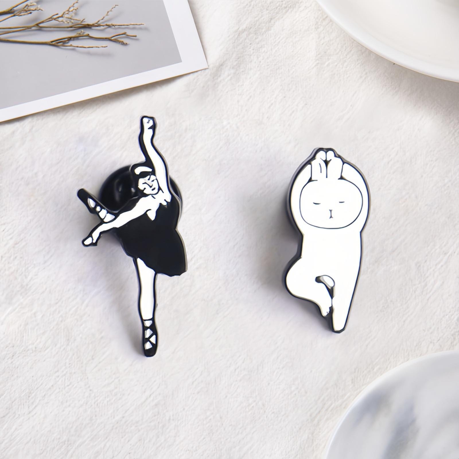 Ballerina & Yoga Bunny Enamel Pin - Etsy