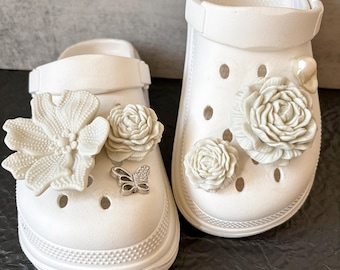 Flower Clog Charms, Girly Shoe Charms Set
