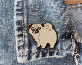 Cute Pug Enamel Pin Dog Lapel Pin