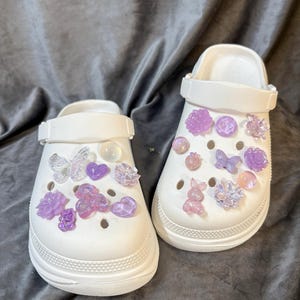 Lila Schmetterling Clog Charms, Schuh Anhänger, Schuh Zubehör