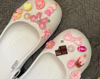 Pink Collection, Shoe Charms, 55 Styles Available,Clog Charms DIY Decoration Set