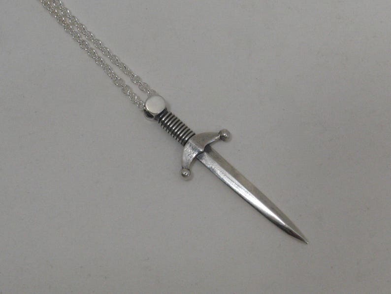 Dagger Pendant Sterling Silver Blade Necklace Original Etsy