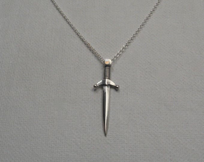 Dagger Pendant Sterling Silver Blade Necklace Original Etsy
