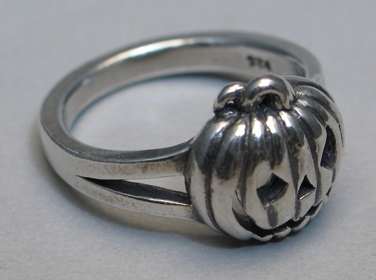 Silver Pumpkin Ring Halloween Jack-o-lantern Sterling Jewelry | Etsy