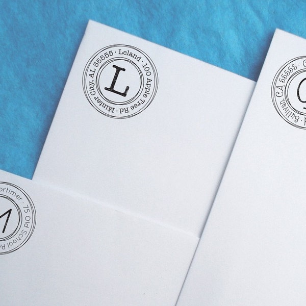 Small Triple Circles Customized Address Stamp