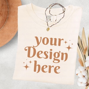 Comfort Colors 1717 Ivory T-shirt Mockup Comfort Colors Mockup Short Sleeve Shirt Flat Lay Mockup Folded 1717 Mockup Bundle New 1717 Mockups