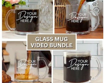 NEW 10oz Mockup Minimal Glass Mug Boho Mug Mockup Bundle Clear Glass Mug Mockup Boho Glass Mug Mockup Coffee Cup Mockup Aesthetic Clear Cup