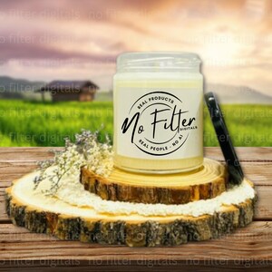 5 mockups de velas Printify de 9 onças com 3 mockups de velas estilo de vida, 1 tabela de tamanhos e 1 lista de informações de perfil de aroma JPEGs POD Candle Mockups