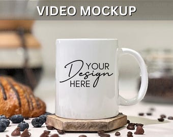 NEW Video Mockup 11oz White Ceramic Mug Mockup, Coffee Cup Mock-up, Mug Mock ups 11oz Print on Demand Image Iced Coffee Printify Mug