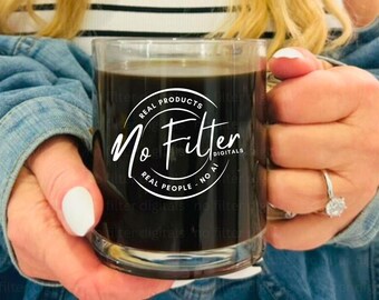 NEW 10oz Clear Glass Mug Mockup, Coffee Cup Mock-up, Mug Mock ups 10oz Print on Demand Image Brunch Bride To Be Engaged Printify Glass Cup