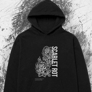 Malenia Elden Ring Hoodie, Scarlet Rot Floral Graphic Hoodie, Unique Artistic Design Sweatshirt, Trendy Comfortable Pullover, Casual Wear