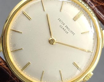 Patek Phillippe Calatrava 33MM 2588 18K YG 1966 Vintage W/ Original Leather Strap